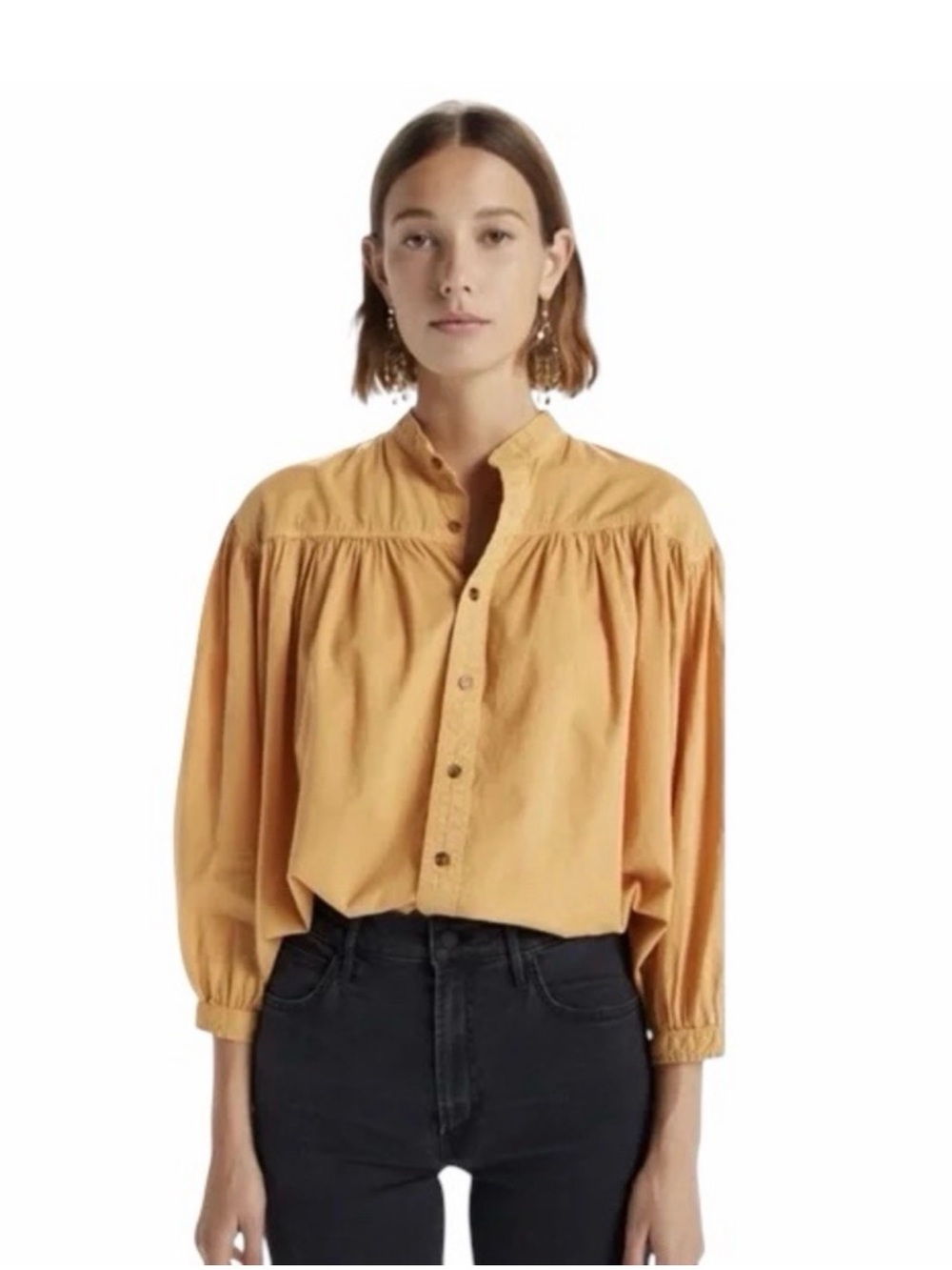 MOTHER The Gatherer Shirt – Final Draft – Light Orange – Size Medium